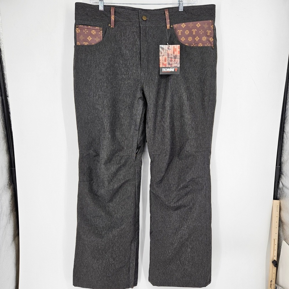 Technine Snow Pants Mens Extra Large Camo Snowboard Ski Outdoors Black Denim